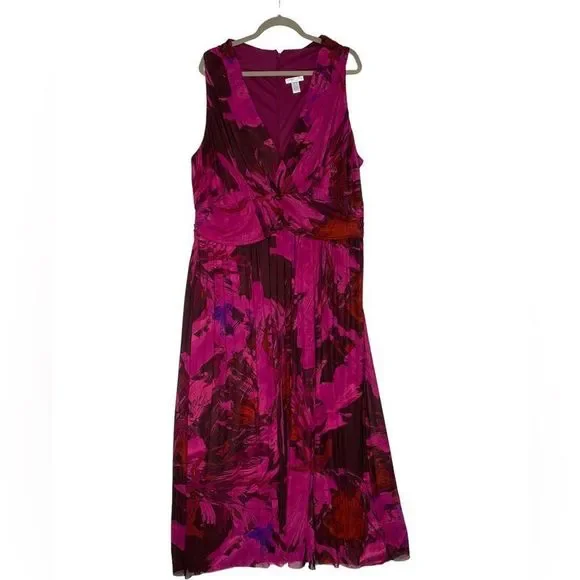 NEW London Times Floral Halter Ruched Waist Sleeveless Maxi Dress | Size 20W - Picture 5 of 11